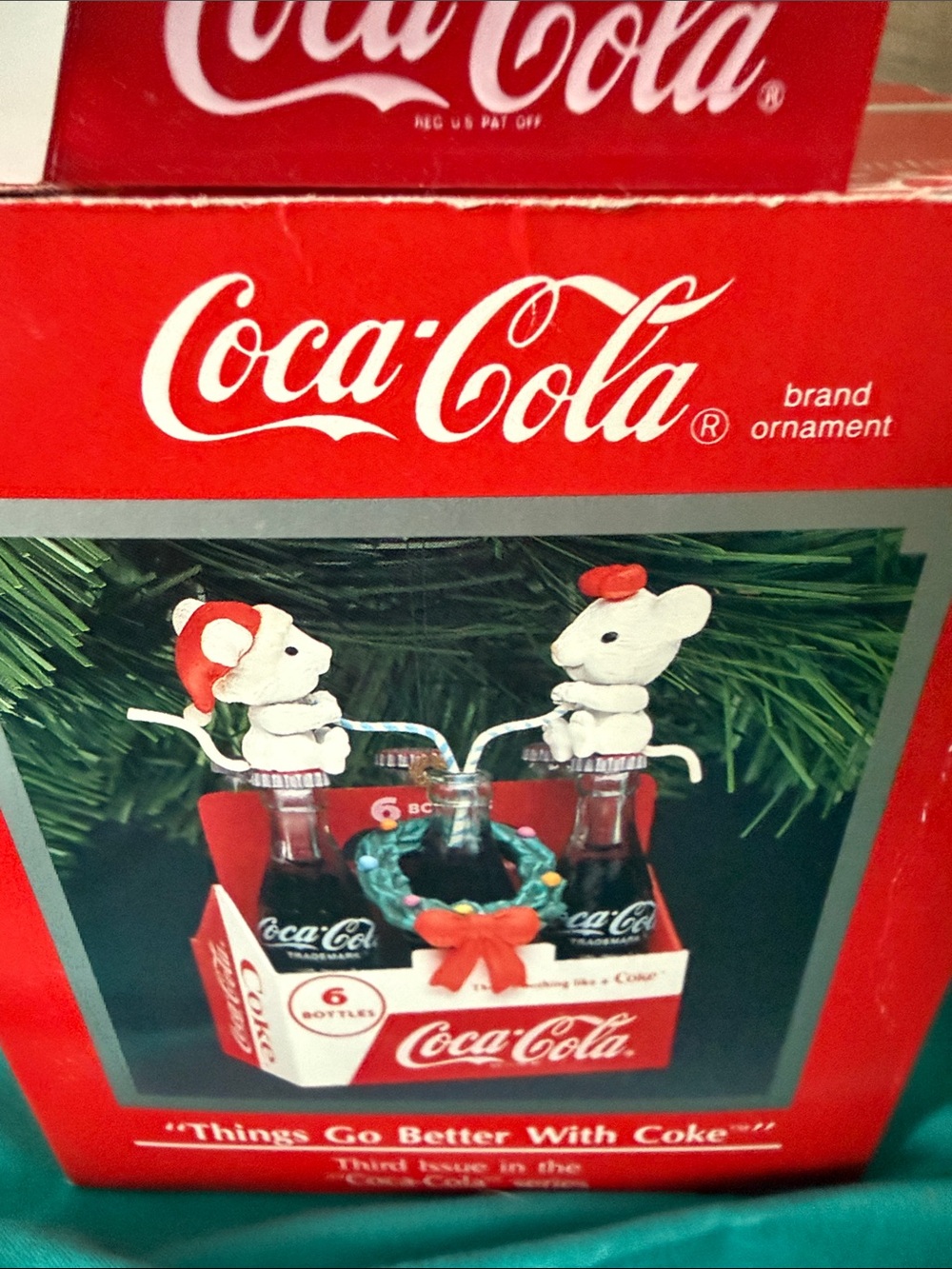 New in Box Coca-Cola Ornament “Things Go Better with Coke vintage 1991 - Picture 3 of 3